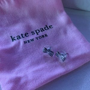 Silver Kate Spade bow earrings
